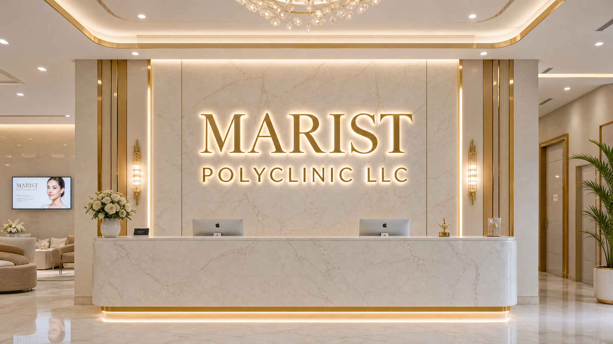 Marist Polyclinic LLC Reception in Bayswater Tower, Business Bay, Dubai